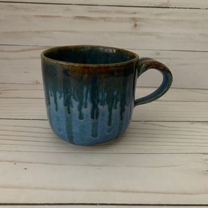 Handmade Blue drip design coffee mug